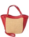 Persaman New York Odette Straw & Leather Tote