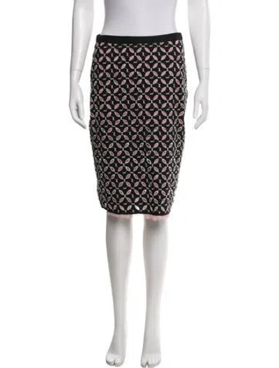 Pre-owned Persaman New York Patterned Knee-length Skirt In Black