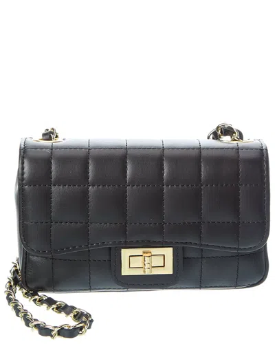 Persaman New York Poppy Quilted Leather Crossbody In Black