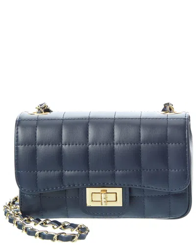 Persaman New York Poppy Quilted Leather Crossbody In Blue
