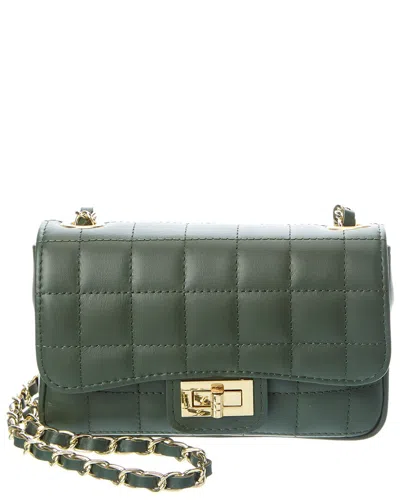 Persaman New York Poppy Quilted Leather Crossbody In Green