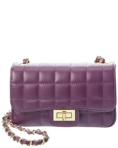 Persaman New York Poppy Quilted Leather Crossbody In Purple