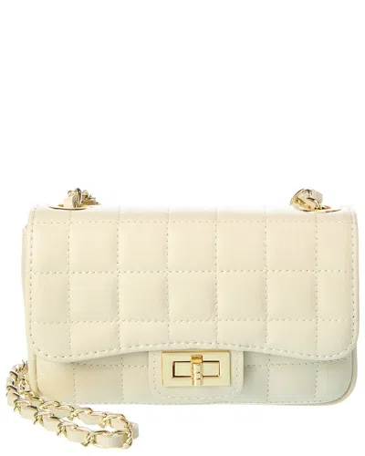 Persaman New York Poppy Quilted Leather Crossbody In White