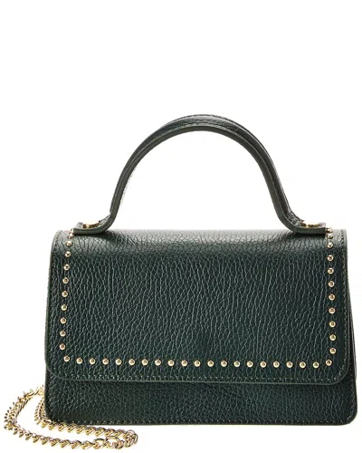 Persaman New York Priscilla13 Leather Clutch In Green
