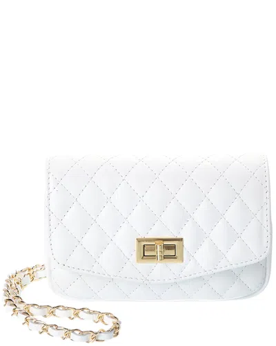 Persaman New York Quinn 21 Quilted Leather Crossbody In White