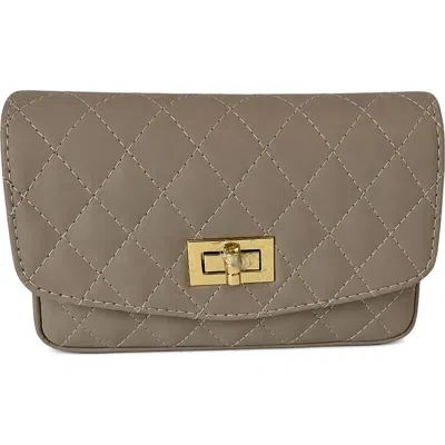 Persaman New York Quinn Quilted Leather Crossbody Bag In Taupe