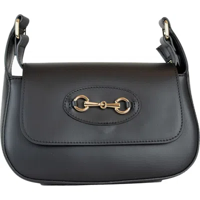 Persaman New York Reagan Bit Leather Shoulder Bag In Black