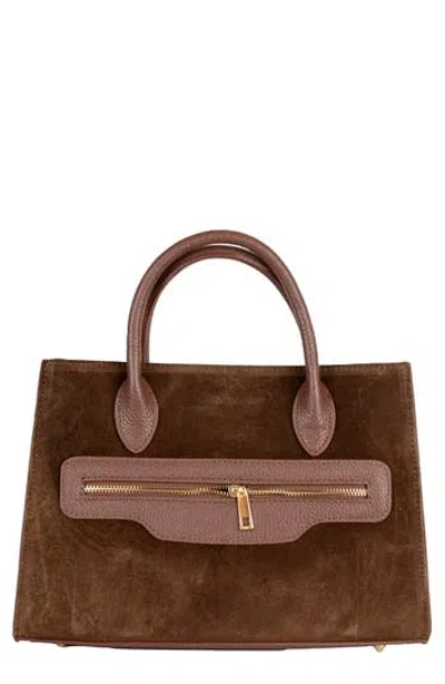Persaman New York Renata 18 Suede Tote In Brown