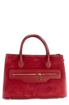 Persaman New York Renata 18 Suede Tote In Red
