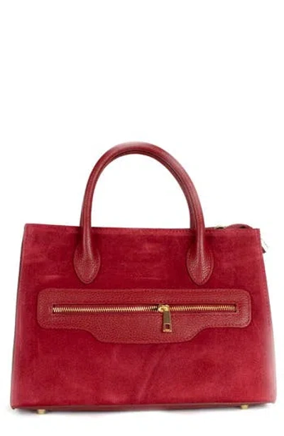 Persaman New York Renata 18 Suede Tote In Red