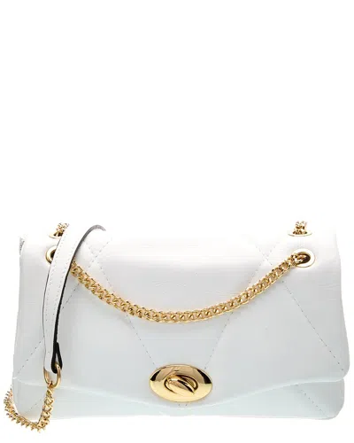 Persaman New York Sage Leather Shoulder Bag In White