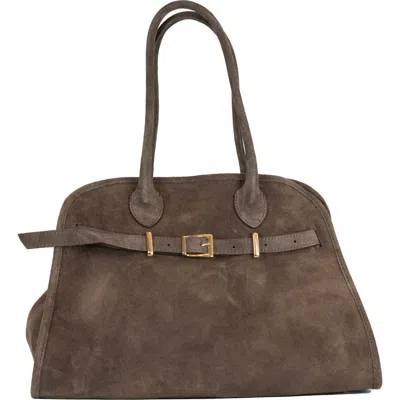 Persaman New York Sasha Suede Tote In Brown