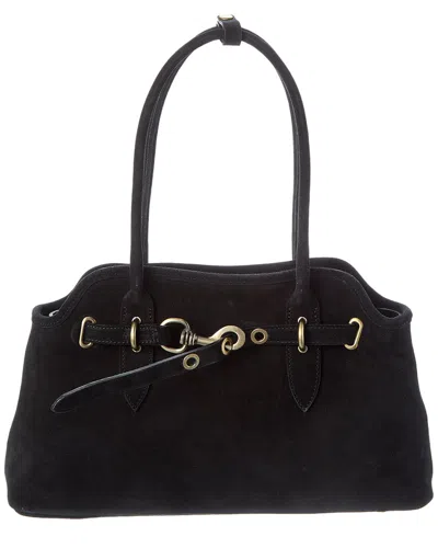 Persaman New York Shoulder Suede Bag In Black