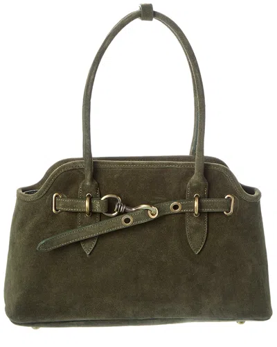 Persaman New York Shoulder Suede Bag In Green