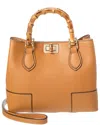 Persaman New York Sienna16 Bamboo Leather Tote In Brown