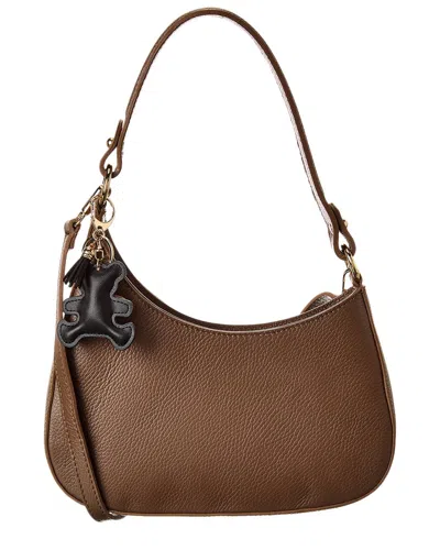 Persaman New York Sloane Leather Shoulder Bag In Sand