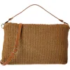 Persaman New York Straw Shoulder Bag In Brown