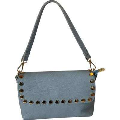 Persaman New York Studded Leather Crossbody Bag In Blue