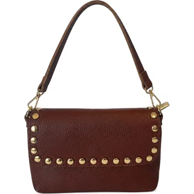 Persaman New York Studded Leather Crossbody Bag In Brown