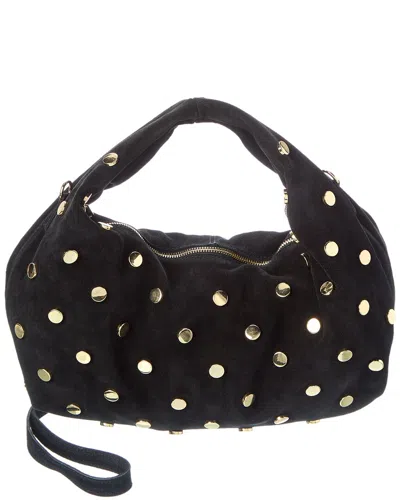 Persaman New York Studded Suede Hobo In Black