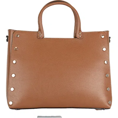 Persaman New York Studded Tote In Brown