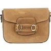 Persaman New York Suede Crossbody Bag In Brown