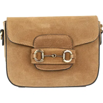 Persaman New York Suede Crossbody Bag In Brown