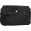 Persaman New York Suede Crossbody Bag In Black