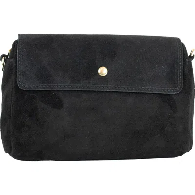 Persaman New York Suede Crossbody Bag In Black
