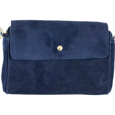 Persaman New York Suede Crossbody Bag In Blue