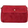 Persaman New York Suede Crossbody Bag In Red