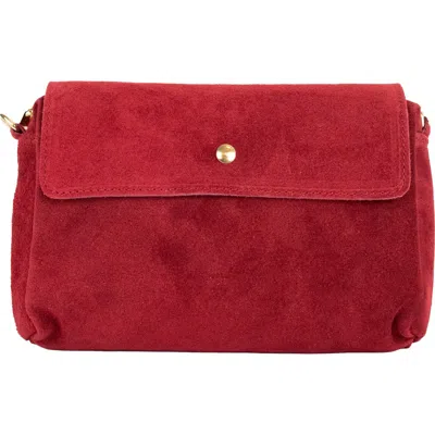 Persaman New York Suede Crossbody Bag In Red
