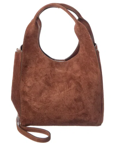 Persaman New York Suede Hobo Bag In Brown