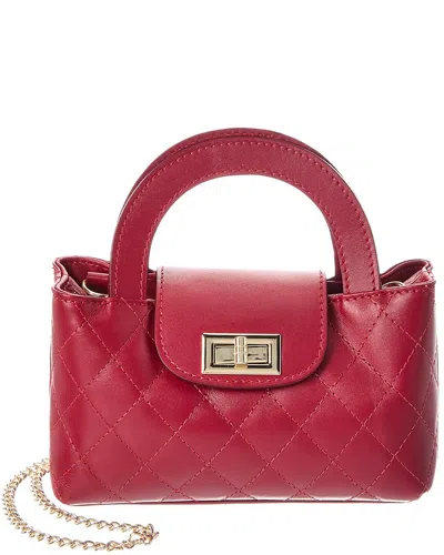Persaman New York Sveva 42 Quilted Leather Top Handle Bag In Red