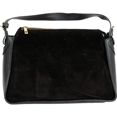 Persaman New York Talia Suede Shoulder Bag In Black