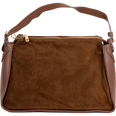 Persaman New York Talia Suede Shoulder Bag In Brown