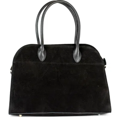 Persaman New York Valeria Suede Bowling Bag In Black