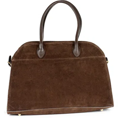 Persaman New York Valeria Suede Bowling Bag In Brown