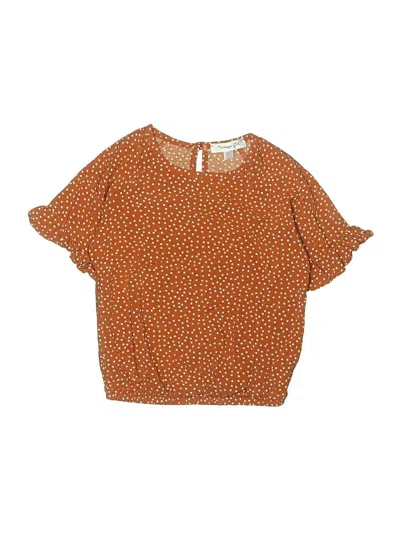 Pre-owned Persaya Girl Kids' Short Sleeve T-shirt In Orange