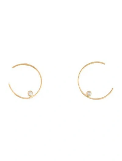 Pre-owned Persée 18k Diamond Hoop Earrings In Multicolor