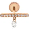 Persée Persee 18k Rose Gold Hanging Bar Diamond Earring