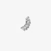 Persée 18k White Gold Baguette Diamond Earring In Silver