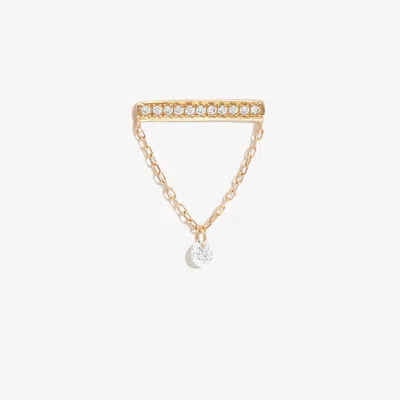 Persée 18k Yellow Gold Diamond Bar Drop Earring