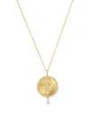 Persée 18k Yellow Gold Diamond Main De Fatma Necklace In Gold