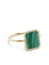 Persée 18k Yellow Gold Malachite Diamond Ring In Gold