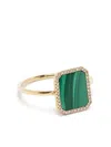 Persée 18k Yellow Gold Malachite Diamond Ring In Gold