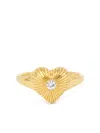 Persée 9k Yellow Gold Heart Diamond Ring In Gold