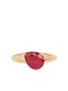 Persée 9k Yellow Gold Iris Ruby Ring In Red