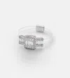 Persée Floating 18kt White Gold Ring With Diamonds In Silber