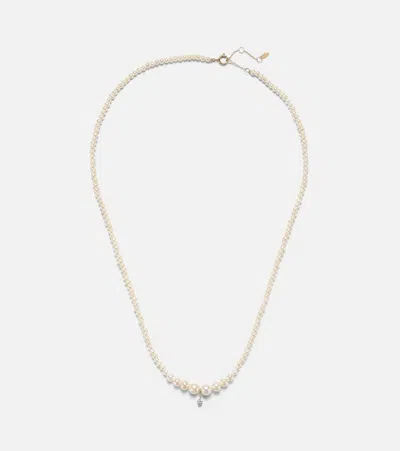 Persée Gradient 18kt Gold Necklace With Diamond And Pearls